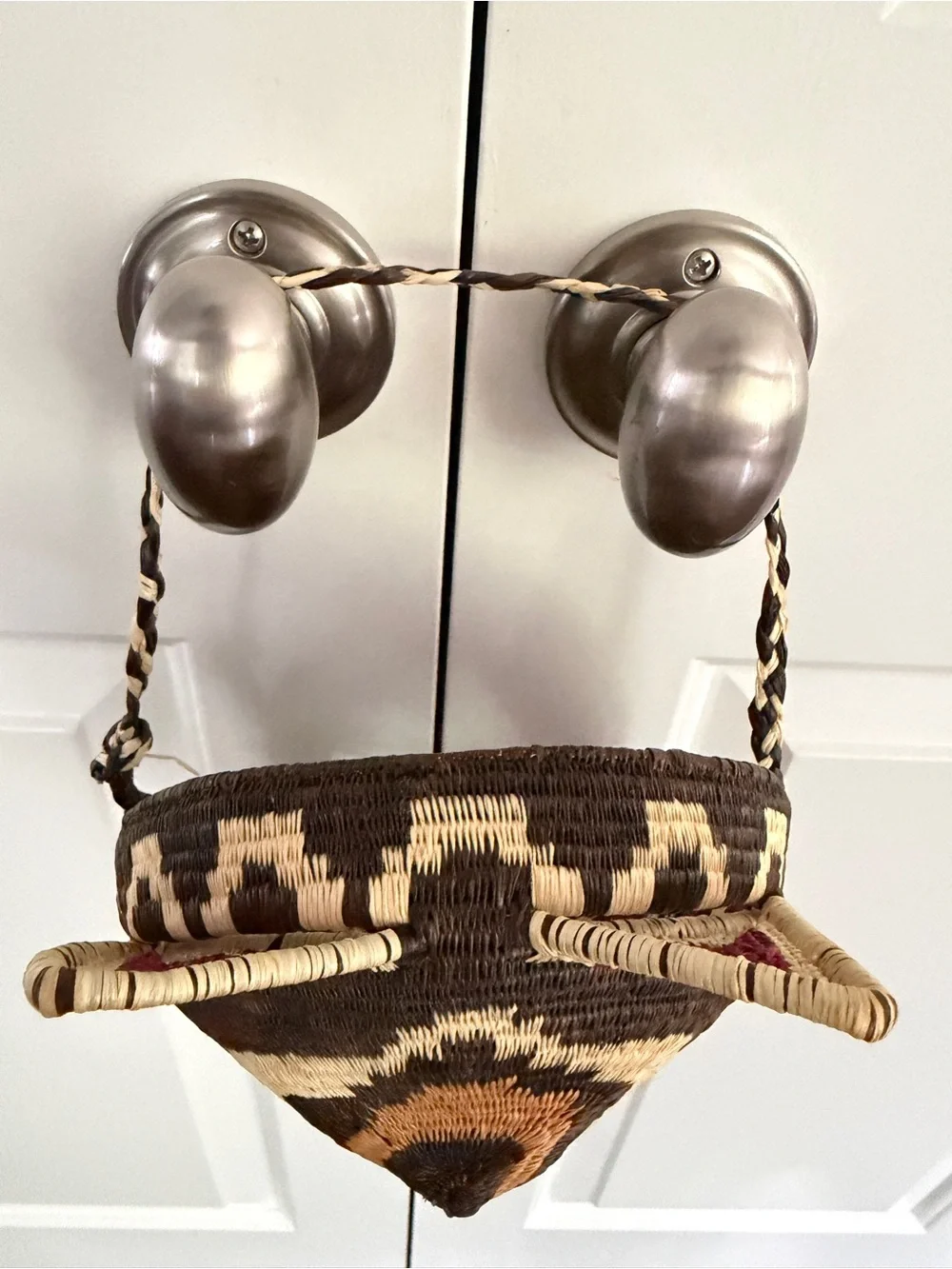 Embera Wounaan Handwoven Palm Fiber Animal Mask Panama Folk Art 10” vintage 80s